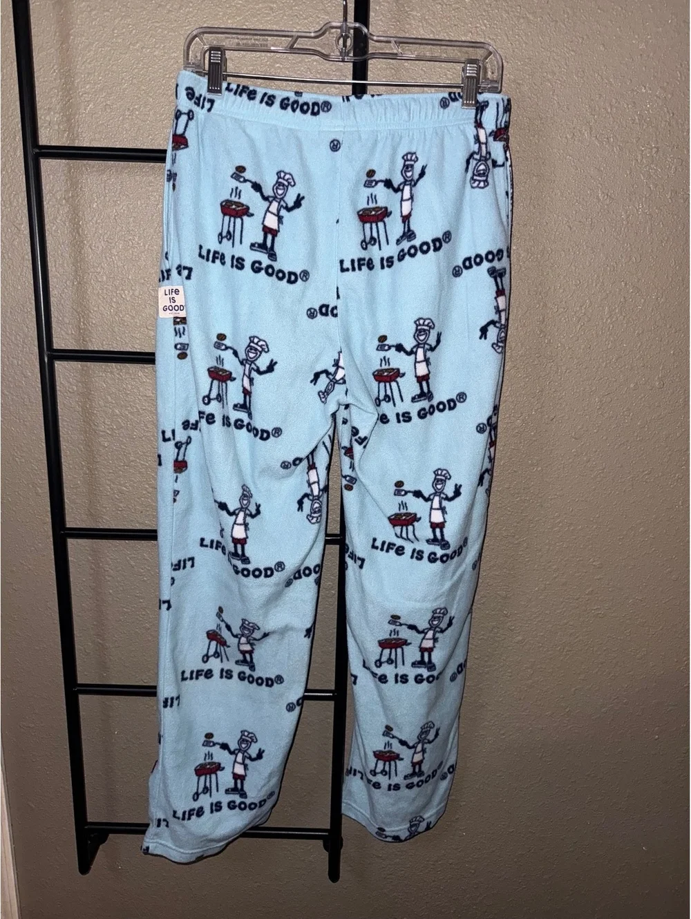 Life is Good Light Blue Fleece Sleepwear Pants Medium